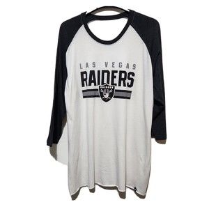 47 Brand Las Vegas Raiders  Women's  Off White Black Reglan T-Shirt C03-0231